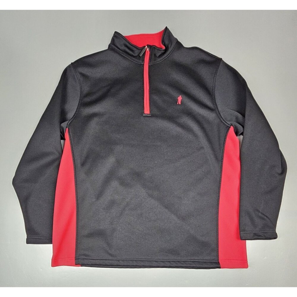 Payne Stewart Legacy Golf Pullover Mens Large.‎ Qt Zip Long Sleeve. Red & Black